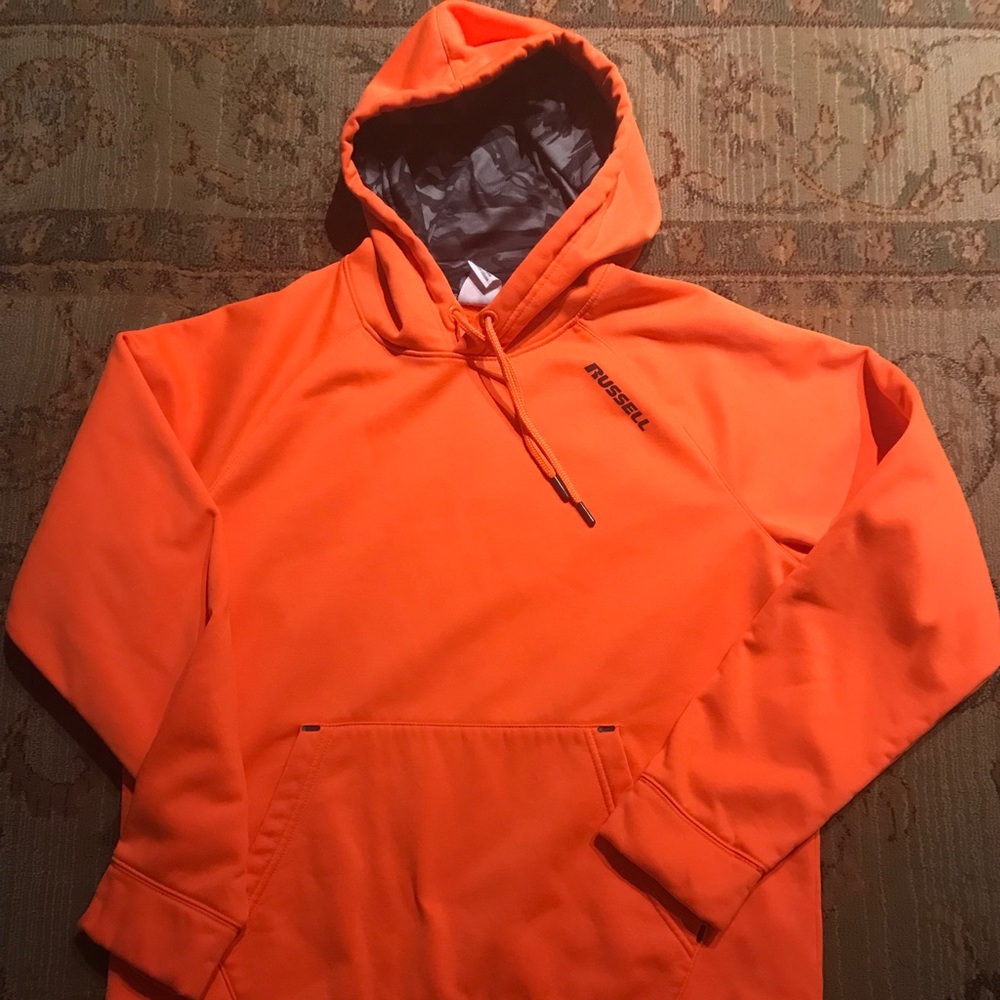 Men’s Russell Orange Hoodie Size Medium